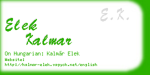 elek kalmar business card
