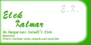 elek kalmar business card